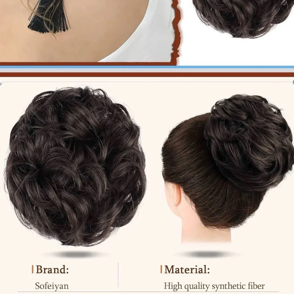 NEW Medium Brown Hair Bun Extension